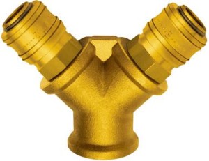 Rozdzielacz z mosiądzu z 4 złączami, gwint wewn. G1/2 RIEGLER