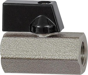 Zawór kulkowy valve line Mini z mosiądzu G3/8 gwint wewn./gwint wewn. z uchw.motylk. DN 8 RIEGLER