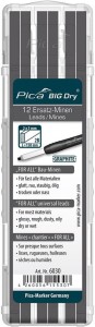 Zestaw zapasowych wkładów do do ołówków stolarskich BIG Dry FORALL Bau, grafit Pica