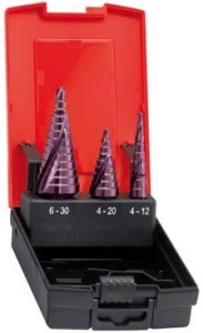 Zestaw wierteł stopniowych HSS TiALN, z rowkiem spiralnym 4-30mm FORMAT