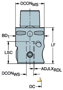 Adapter ze złącza Coromant Capto® na złącze CoroTurn® XS C4-R824XS10-017 ID:6424093 Sandvik