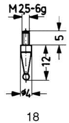 Końcówka pomiarowa stalowa, typ 18/ 2,0mm KÄFER