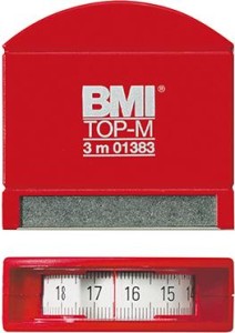 Taśma miernicza kieszonkowa, biała z z podstawą ze stali szlachetnej 3mx13mm BMI
