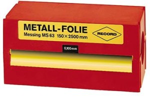Folia metalowa, z mosiądzu 150x2500x0,025mm RECORD