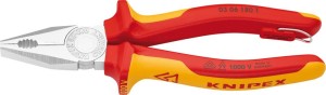 Szczypce uniwersalne VDE TT z rękojeściami wielokomponentowymi 180mm KNIPEX