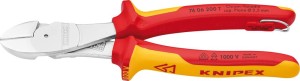Szczypce tnące, boczne o zwiększonym przełożeniu VDE, TT, z rękojeściami wielokomponentowymi 200mm KNIPEX