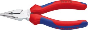 Szczypce uniwersalne z ostro zakończonymi końcówkami, chromowane, z rękojeściami wielokomponentowymi 145mm KNIPEX
