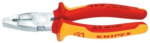 Szczypce uniwersalne VDE, chromowane, z rękojeściami wielokomponentowymi 190mm KNIPEX