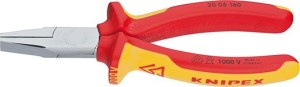 Szczypce płaskie VDE z rękojeściami wielokomponentowymi 160mm KNIPEX
