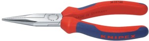 Szczypce płaskie wydłużone, kształt 2 chromowane, z rękojeściami wielokomponentowymi 190mm KNIPEX