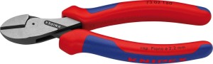 Kompaktowe szczypce tnące boczne, polerowane, z rękojeściami z tworzywa sztucznego 160mm, KNIPEX