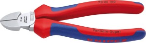 Szczypce tnące boczne, chromowane, z rękojeściami wielokomponentowymi 180mm KNIPEX
