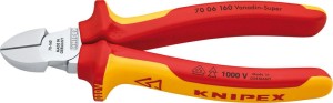 Szczypce tnące boczne VDE, z rękojeściami wielokomponentowymi 160mm KNIPEX
