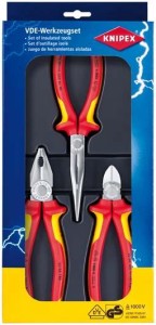 Zestaw szczypiec izolowanych, 3-częściowy, VDE KNIPEX