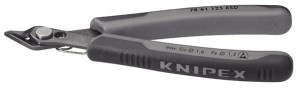 Szczypce tnące boczne dla elektroników ESD, oksydowane 125mm KNIPEX