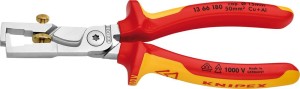 Nożyce do ściągania izolacji i nożyce do cięcia kabli VDE, z rękojeściami wielokomponentowymi 180mm qmm KNIPEX