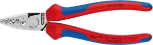 Szczypce do zagniatania tulejek kablowych, z rękojeściami wielokomponentowymi 180mm qmm KNIPEX