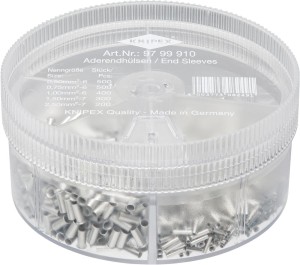 Asortyment tulejek kablowych nieizolowanych 0,5-2,5qmm KNIPEX
