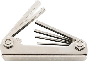 Zestaw kluczy trzpieniowych, kątowych, w składanym uchwycie, z metalu 2,5-10mm, 7-częściowy