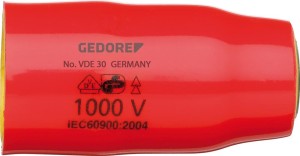 Końcówka wymienna klucza nasadowego VDE, 6-kątna 3/8 22x mm GEDORE