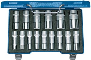 Zestaw końcówek wymiennych klucza nasadowego 12-kątnych 1/2 10-32mm 15-częściowy GEDORE