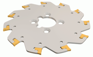 TGSF 50-2-8KR-TANGSLIT slitting cutters carrying TANG-GRIP inserts.