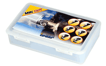 KIT MINCUT-Contains one toolholder and a set of 6 different inserts for internal face grooving and turning and for other internal applications.