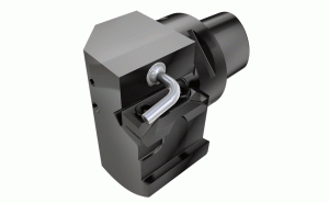 C4 TBU-32R-Blocks with CAMFIX (ISO 26623-1 standard) exchangeable tapered shanks, for parting and grooving blades.