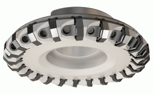 F45WG D160-22-40-FX-R08-Wedge lock 45° face mills, carrying Octagonal ONHU/MU0806... inserts with 16 cutting edges. Feature high table speed.