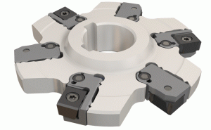 SDN D125-0608-40-CALN12-Full slot adjustable slotting cutters with cartridges carrying tangentially mounted LNET 12... inserts. Narrow slitting, saves workpiece material and provides excellent surface quality, (e.g. for bearing caps).