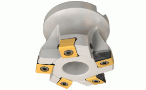 HTP D2.00-5-.75-R-LN10-TANGPLUNGE, Shell mill plungers carrying tangentially clamped inserts with 4 cutting edges. .315" side plunging capacity and .118" maximum face milling DOC. Provide excellent side wall surface finish and a flat bottom.