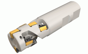 H490 ANK D32-42-3-W32-09C-Extended flute endmills carrying H490 ANKX 09... double-sided rectangular inserts with 4 helical cutting edges. Used for heavy applications (HELIDO 490 Line).