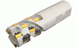 H490 ANKD1.25-1.68-W1.2-9-Extended flute endmills carrying H490 ANKX 09... double-sided rectangular inserts with 4 helical cutting edges. Used for heavy applications (HELIDO 490 Line).