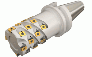 T490LNK-D63-117-4-BT50-13-Extended flute endmills with BT MAS-403 tapered shanks carrying T490 LNMT/LNHT 13... tangentially clamped inserts with 4 helical, 13 mm long cutting edges (HELITANG T490 Line).