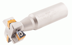 ETS D40-18-W32-XN13-T-slot endmills carrying XNMU 1306 square inserts with 4 right- and 4 left-hand cutting edges.