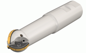 BLP D25-90-170-W25-Three flute fully effective 240° ball nose endmills carrying double-sided inserts. Designed for roughing, semi finishing and finishing at high feed rates.