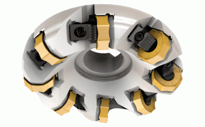 SOF45WG D250-12-60-R26-Heavy duty 45° face mills carrying wedge clamped square or octagonal double-sided inserts with 8/16 cutting edges
