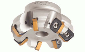 SOF45 D6.0-10-2.00-R18-45° face mills carrying square or octagonal double-sided inserts with 8/16 cutting edges.
