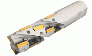P290 ACK2.0-3-6.3-W200-18-Extended flute endmills carrying .472 and .708" long edged inserts.