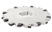 SDN D6.0-0.375-12-LN12-Full slot disk type slotting cutters carrying LNET 12 tangentially mounted inserts. Narrow slots save workpiece material. A very effective solution for parting at high speeds quality parts such as bearing caps.