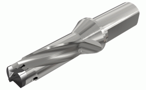 DCM 075-022-12A-3D-Drill body with exchangeable heads, internal coolant holes and one flat shank. Drilling depth: 3xD