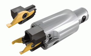 IHSR 8-21 MIFR8-Trepanning cartridges carrying MINCUT inserts mounted on a BHR MB32-32X63 BORING head.