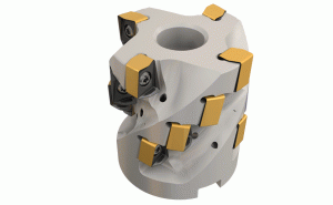 H490 SM D050-47-4-22-12-Extended flute shell mills carrying H490 ANKX 09.. double-sided rectangular inserts with 4 helical cutting edges (HELIDO 490 LINE).