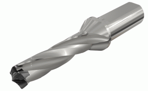 D3N 230-069-32A-3D-Exchangeable head 3 flute drills with coolant holes and one flat shank, drilling depth 3xD