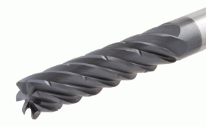 ECP-H7 12-36C12CFR4.0-95 IC902-CHATTERFREE 7 flute solid carbide roughing endmills with 35-37° different helix and long chip splitting cutting edges for high stock removal rates. Mainly for machining stainless steel and high temperature alloys.