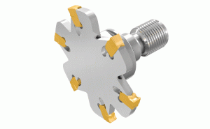 SGSA 32-3-M08-4Z-JHP-Grooving and slitting small diameter cutters with FLEXFIT threaded adaptation, carrying SELF-GRIP GSFN inserts.