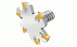 SGSA 40-3-MMT10-6Z-JHP-Grooving and slitting small diameter cutters with the MULTI-MASTER threaded adaptor, carrying SELF-GRIP GSFN inserts.