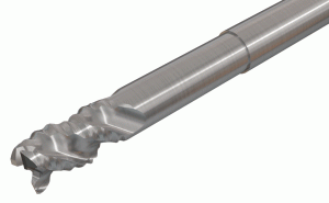 ECR-B3 12-12/37C12R02DA83 IC1508-3 flute, 45° helix solid carbide roughing endmills with 3xd relieved necks for high stock removal rates of aluminum.