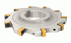 SDN D080-08-27-XN06-Full slot disk type slotting cutters carrying XNMU 0603 square inserts with 4 right- and 4 left-hand cutting edges.