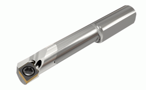 PICIN E05-T30-SCLCR-03-Solid carbide PICCO tools carrying 80° rhombic inserts with a 7° positive flank for 4.5 mm minimum bore diameter.
